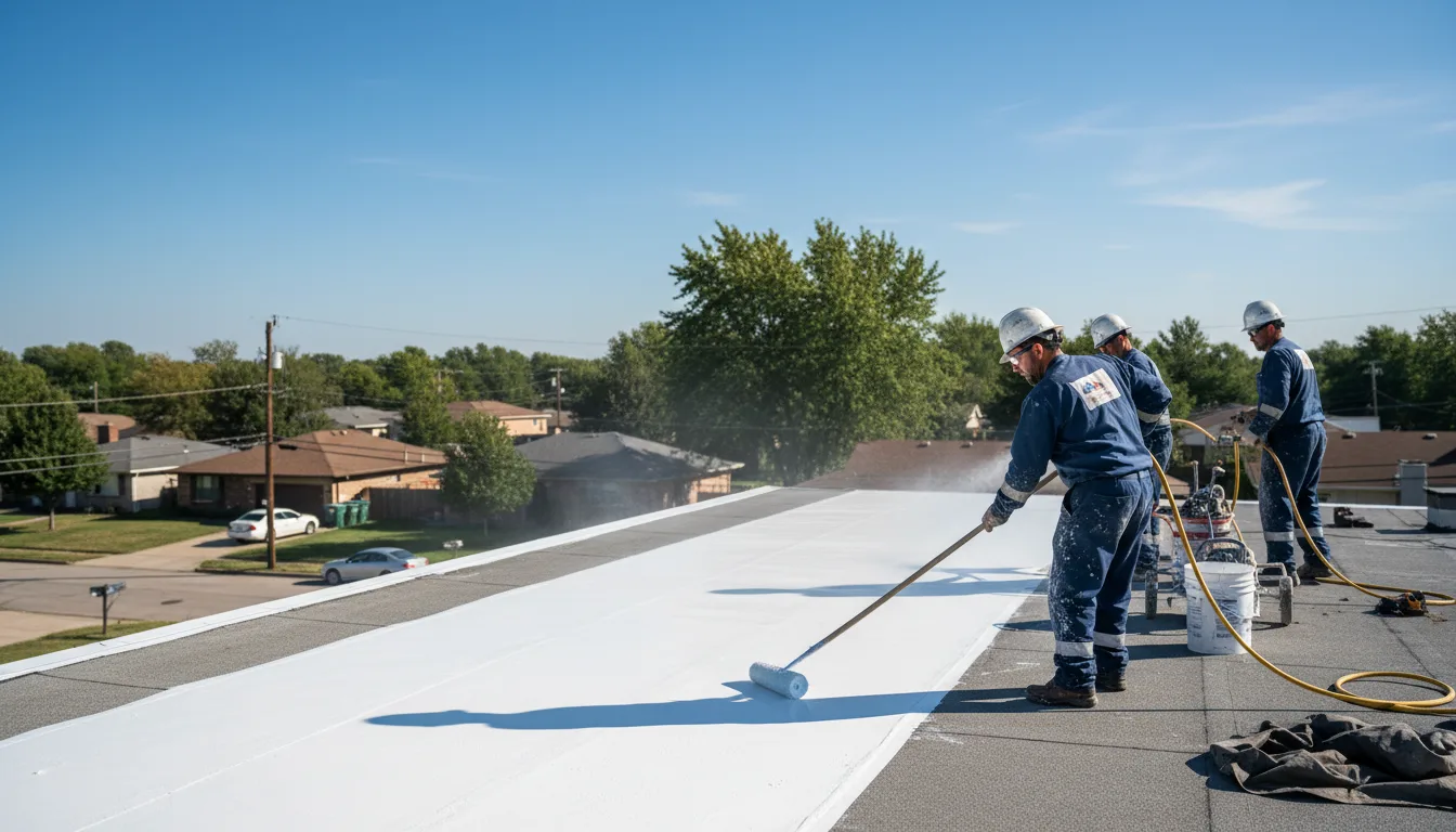 Commercial roof coating in Newton Center, MA near me